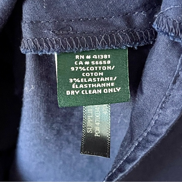 Lauren Ralph Lauren Navy Blue Pleated Shirt Dress Womens Size 10 Button Up - Picture 10 of 11